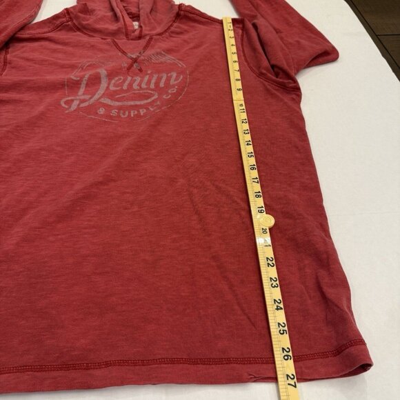 Ralph Lauren Denim & Supply Hooded Men’s Shirt Size XL Red Long Sleeve Retro - Picture 6 of 10